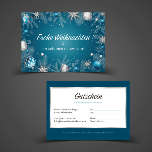 Gutschein Design Entwurf Weihnachtsgutschein