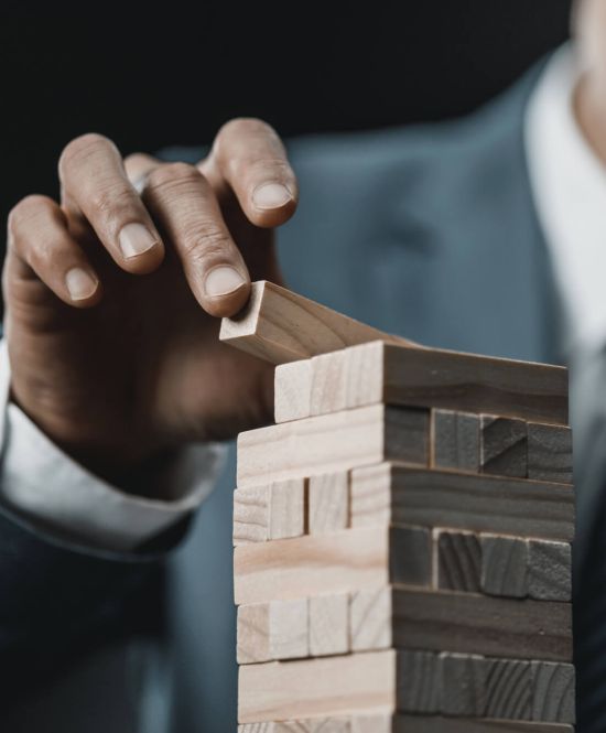 Jenga Anzug Mann Bauklötze 