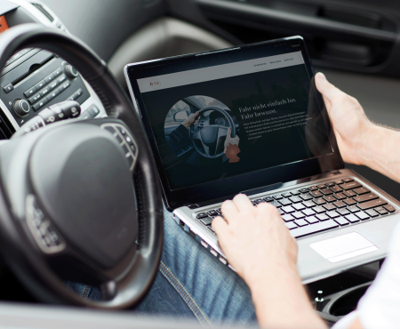Webdesign Auto Lenkrad