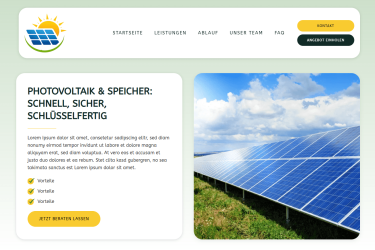Solarsysteme Webdesign