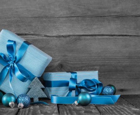 Weihnachten Weihnachtsgeschenke Feiertage Blaue Geschenke